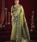 Designer modal banarasi saree | fancy jari weaving & zhallar | saree with blouse piece