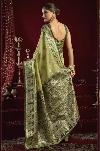  modal banarasi saree | fancy jari weaving & zhallar | saree with blouse piece