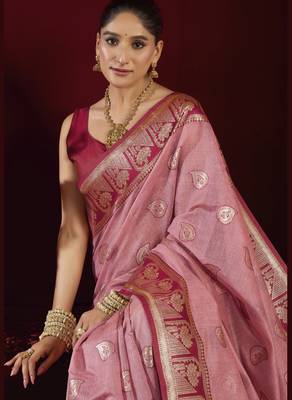 Fancy modal banarasi jari saree with zhallar |  saree with blouse | 6.30 mtr 2