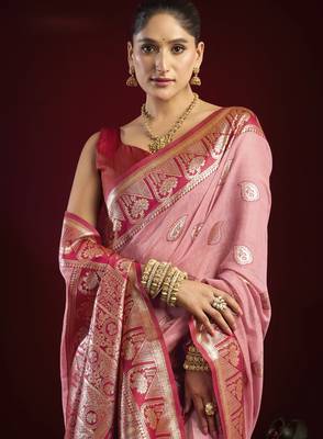 Fancy modal banarasi jari saree with zhallar |  saree with blouse | 6.30 mtr 4