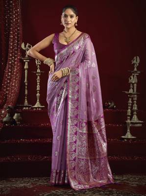 Fancy modal banarasi jari saree with zhallar | premium traditional saree with blouse | 6.30 mtr 1