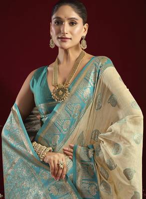 Elegant modal banarasi jari saree for women | rich zhallar border | festive & wear 2