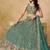 Enchanting Rama Blue Georgette Sequins and Thread Embroidered wedding lehenga choli