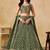Mesmerizing Mehandi Green Georgette sequence and Thread Embroidered designer lehenga choli