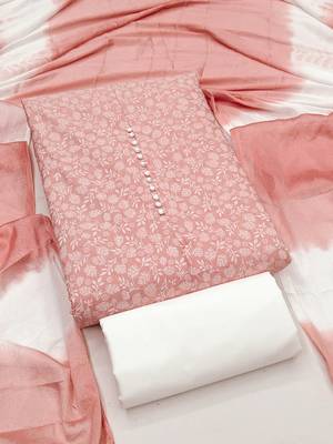 dusty rose cotton printed salwar suit dress material for women 1
