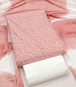 dusty rose cotton printed salwar suit dress material for women