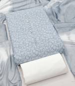 pastel blue cotton printed salwar suit dress material for women