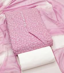 pink cotton printed salwar suit dress material for women | unstitched ethnic wear