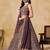 Delightful Pearly Purple Georgette Sequins and Thread embroidery wedding lehenga for women