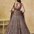 Delightful Pearly Purple Georgette Sequins and Thread embroidery wedding lehenga for women