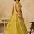 Bewitching Harvest gold Yellow Georgette thread and Thread embroidery designer lehenga choli for wedding