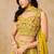 Bewitching Harvest gold Yellow Georgette thread and Thread embroidery designer lehenga choli for wedding