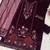 Purple velvet semi stitched suit with embroidery sequence work