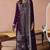 Purple velvet semi stitched suit with embroidery sequence work