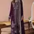 Purple velvet suit with embroidery sequin 