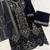 Black velvet semi stitched suit with embroidery sequence work