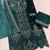 Teal velvet semi stitched suit with embroidery sequence work