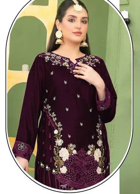 Purple velvet suit with embroidery sequin  2