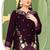 Purple velvet semi stitched suit with embroidery sequence work