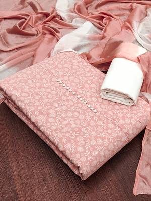 dusty rose cotton printed salwar suit dress material for women 2
