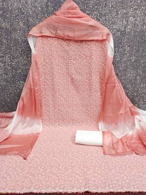 dusty rose cotton printed salwar suit dress material for women 3