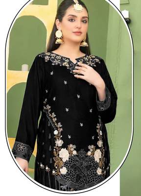 Black velvet suit with embroidery sequin  2