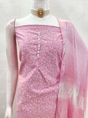 pink cotton printed salwar suit dress material for women | unstitched ethnic wear 4