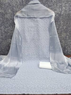 pastel blue cotton printed salwar suit dress material for women 3