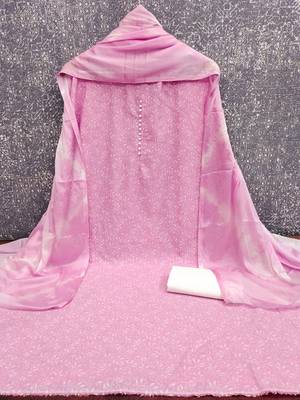 pink cotton printed salwar suit dress material for women | unstitched ethnic wear 3