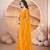 Yellow heavy butterfly net tone to tone aari embroidery work saree with blouse