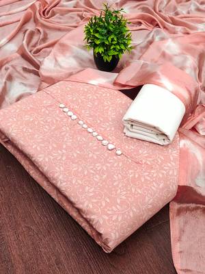 dusty rose cotton printed salwar suit dress material for women 2