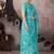 Skyblue heavy butterfly net tone to tone aari embroidery work saree with blouse
