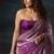 Soft mocha silk with sequence work party wear saree with unstitched blouse