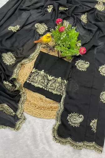 Designer rangoli crush silk with thread sequin work party wear saree