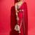 Red rangoli silk with sequence work saree with unstitched blouse