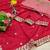 Red rangoli silk with sequence work saree with unstitched blouse