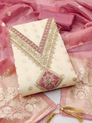 women rani pink salwar suit dress material 2