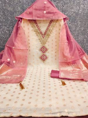 women rani pink salwar suit dress material 3