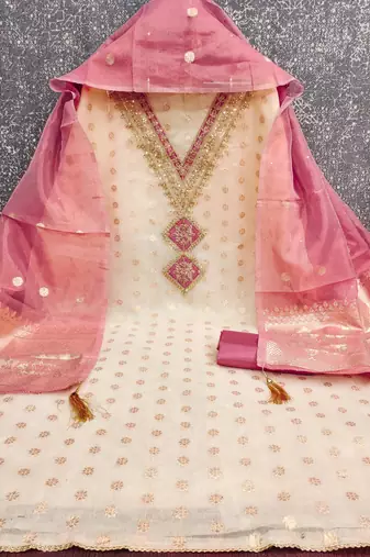 women rani pink salwar suit dress material