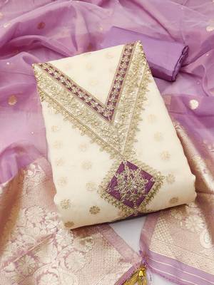 women lavender salwar suit dress material 2