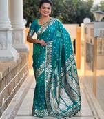 Soft litchi silk banarasi silk jacquard saree (banarasi-9-rama)