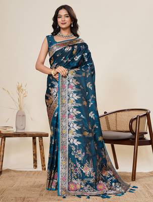 Soft litchi silk banarasi silk jacquard saree (yesha-01-rama) 1