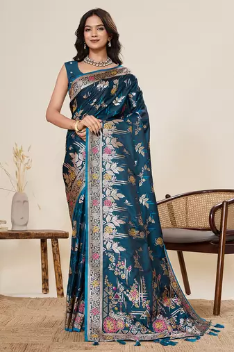 Soft litchi silk banarasi silk jacquard saree (yesha-01-rama)