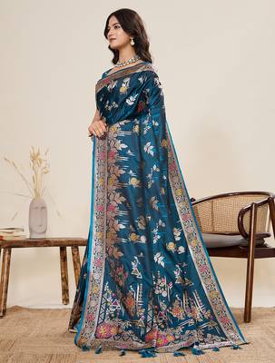 Soft litchi silk banarasi silk jacquard saree (yesha-01-rama) 2