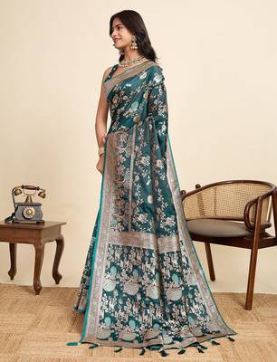 Soft litchi silk paithani jacquard saree (rajgharana-new-rama) 2