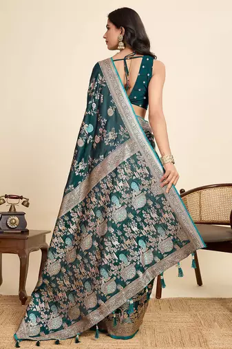 Soft litchi silk paithani jacquard saree (rajgharana-new-rama)