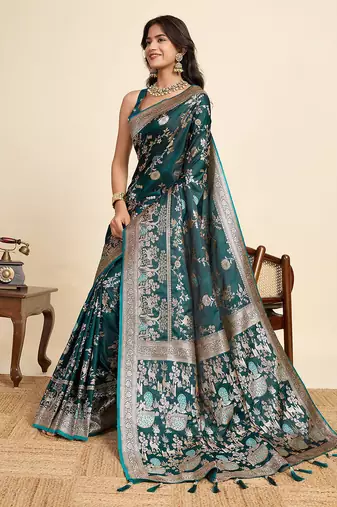 Soft litchi silk paithani jacquard saree (rajgharana-new-rama)