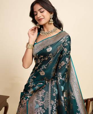 Soft litchi silk paithani jacquard saree (rajgharana-new-rama) 5