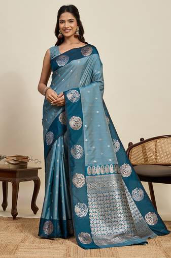 Soft litchi silk banarasi silk jacquard saree (aamrapali-03-rama)