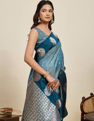Soft litchi silk banarasi silk jacquard saree (aamrapali-03-rama) 5